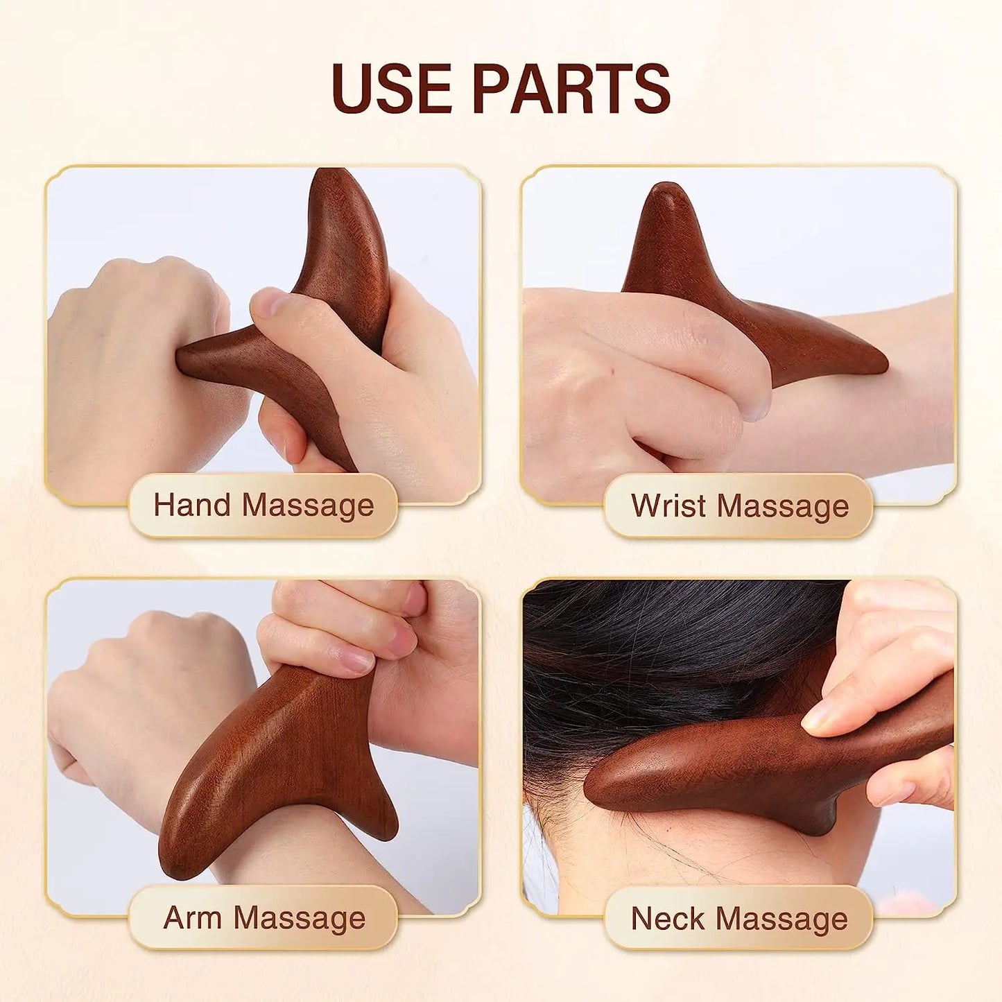 Wood Point Massage for Back Leg Hand Face