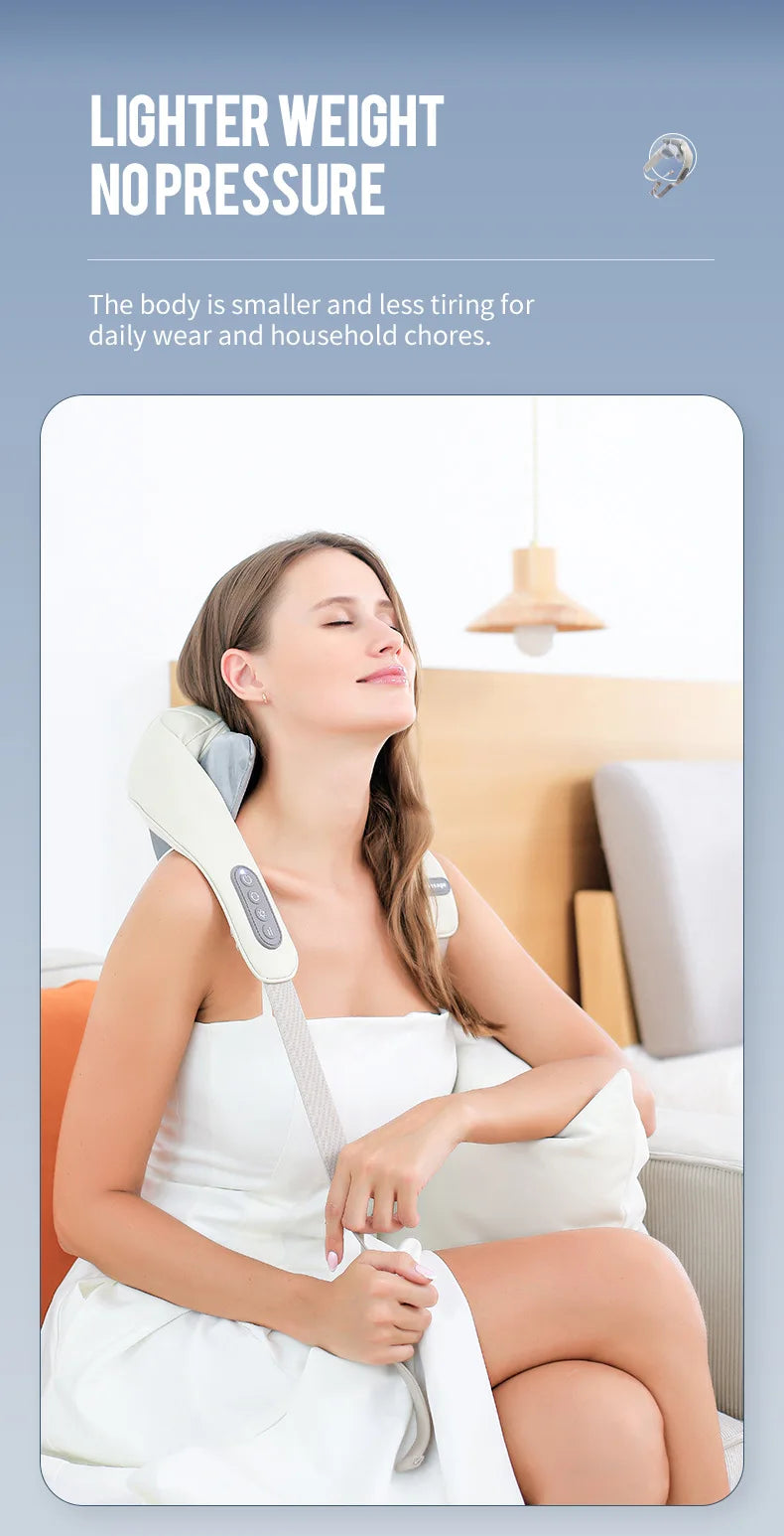 26W Brushless Motor Neck And Shoulder Massager Wireless Shoulder And Back Kneading